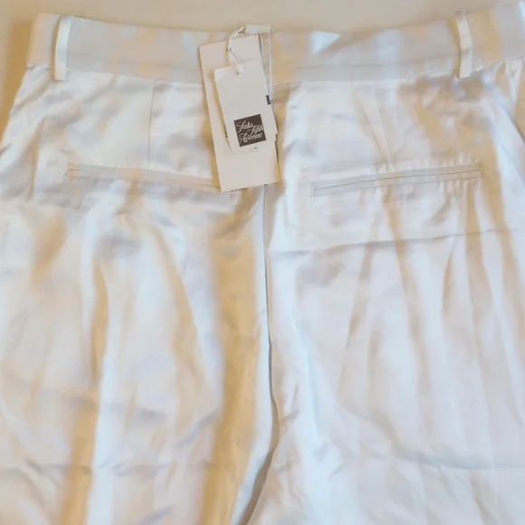 NWT Michael Lo Sordo Relaxed Silk Boy Pant 10 Wide Leg White - Picture 6 of 16